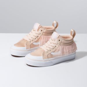 Vans Kiz Çocuk Mid Ayakkabı Satin Tulle Racer Mid Krema Outlet | 29861-573